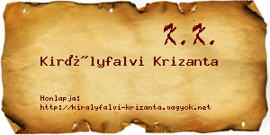Királyfalvi Krizanta névjegykártya